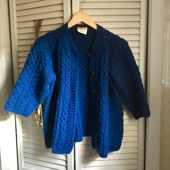 {Kilronan} 100% Merino Wool Navy Blue Knit Sweater - Picture 8 of 8